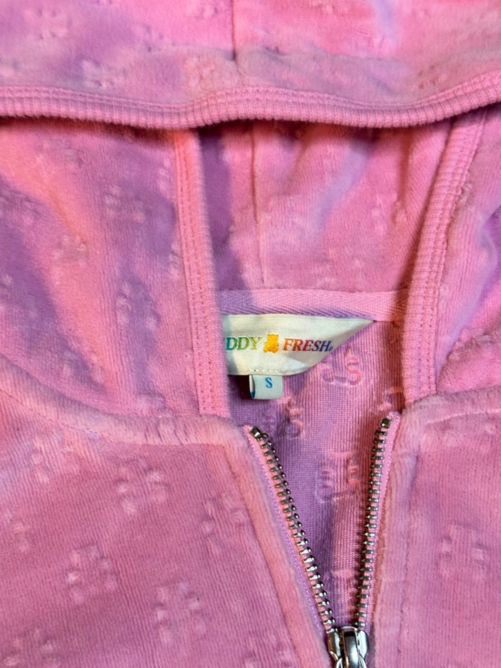 Teddy Fresh Pink Velour Hoodie & Skirt Set S/M - Picture 6 of 6